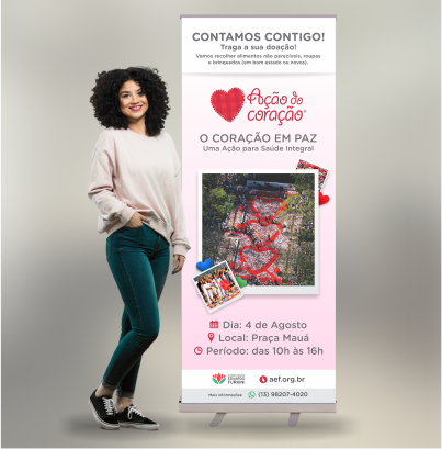 banner informativo em rollup para eventos