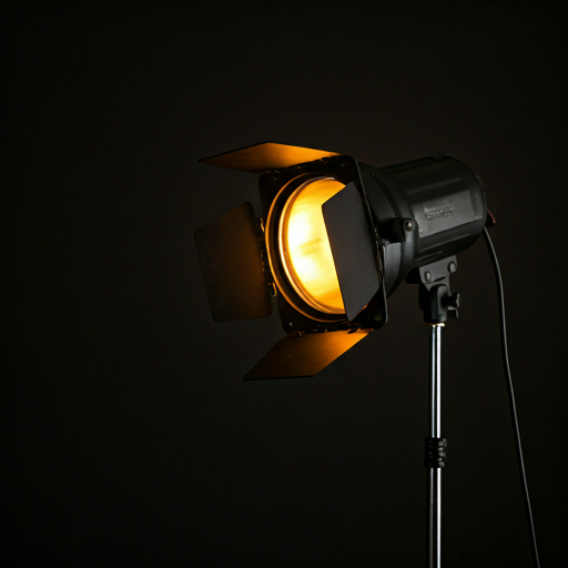 Equipamento de iluminação em estúdio audiovisual